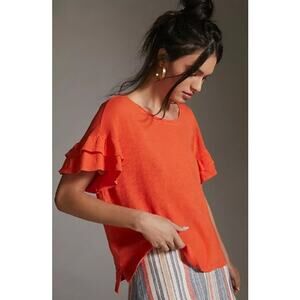 Anthropologie Pilcro Heritage Femme Tee Orange Womens XS